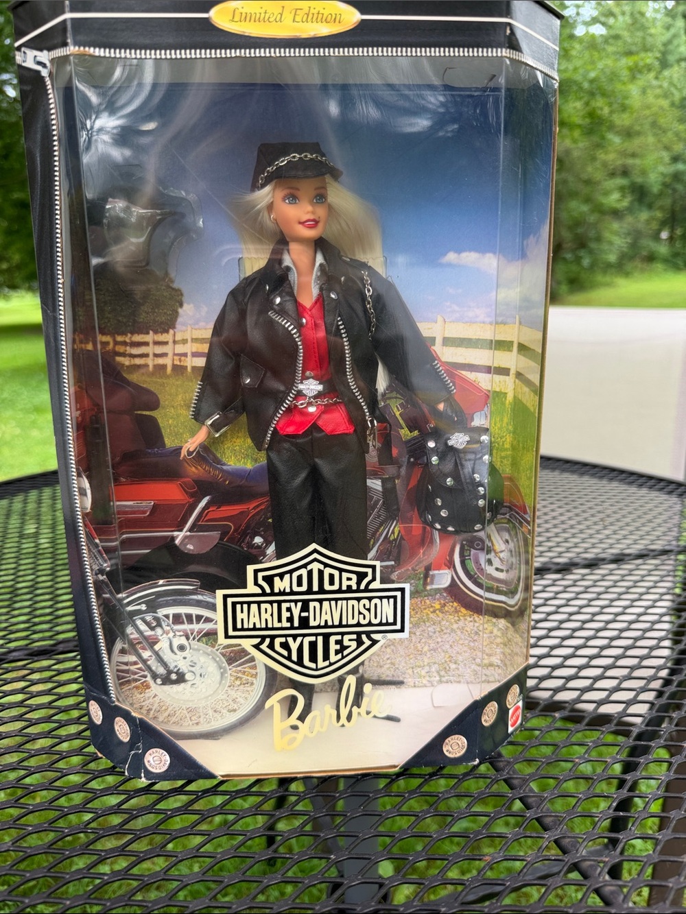 Harley-Davidson Doll in Black Jacket with Red Shirt